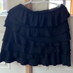 Garnet Hill XS black ruffle skirt